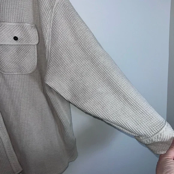 Aerie LumberJane Waffle Shirt cream medium - Picture 5 of 13